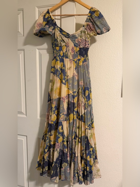 Free People Dresses & Skirts - Free People Sundrenched Printed Maxi Dress in a blue floral border print.